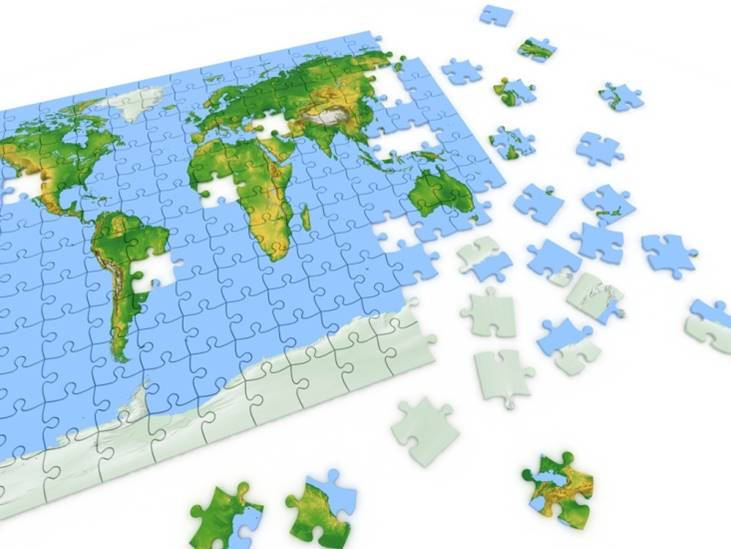 World map jigsaw